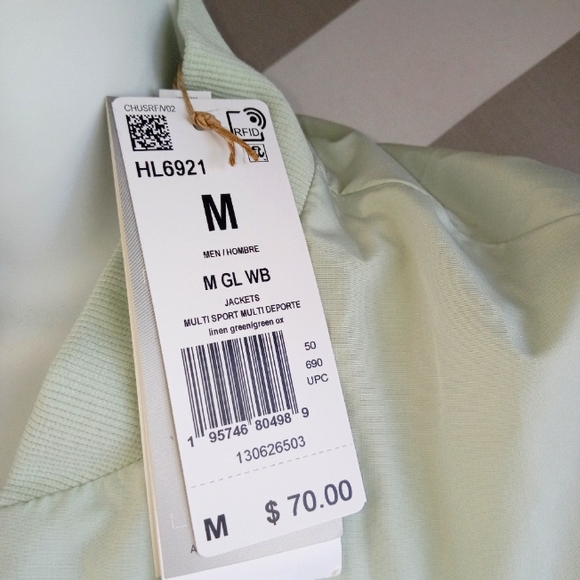 ADIDAS men's aeroready giant logo jacket size medium green - Picture 2 of 10